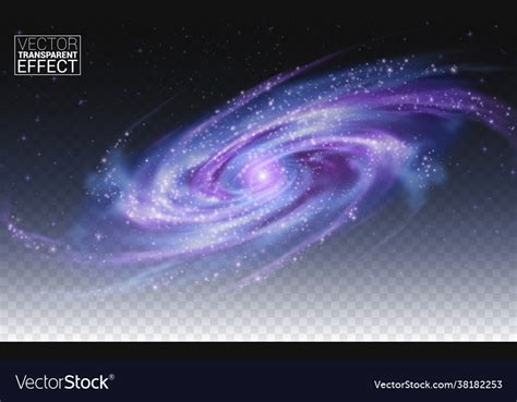 Realistic Galaxy Transparent Background Effect Vector Image