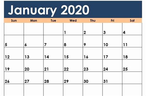 Print monthly & yearly calendar for 2020, 2021. Free January Calendar 2020 Printable Template Blank in PDF ...