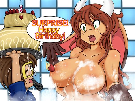Rule 34 Anthro Bath Big Breasts Birthday Bovine Breasts Cake Censored