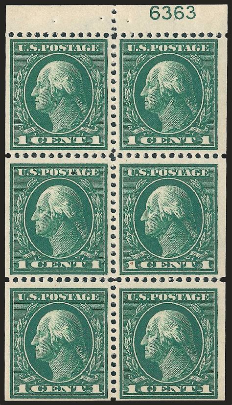 Price Of Us Stamps Scott Catalogue 405 1c 1912 Washington Perf 12