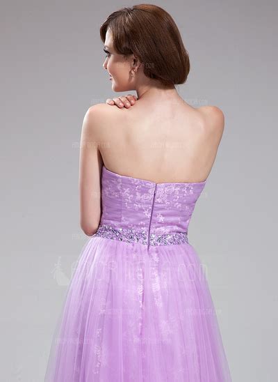 A Lineprincess Sweetheart Floor Length Tulle Lace Prom Dress With