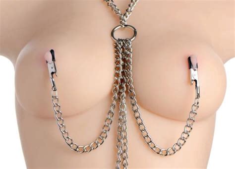 Chained Collar Nipple Clamps And Clitoris Clamps On Literotica