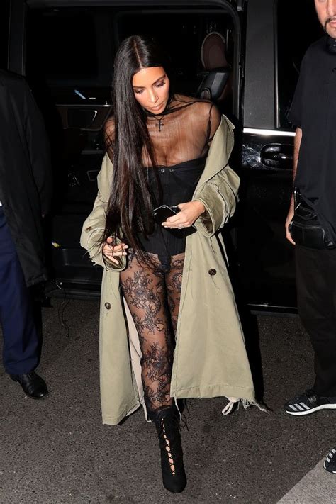Is This Kim Kardashians Most Daring Outfit Yet Star Almost Shows Her