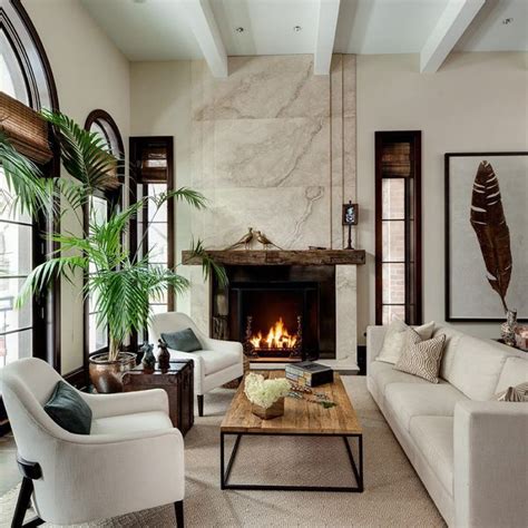 Rustic Luxe Living Room With Fireplace Check Out Cari Giannoulias