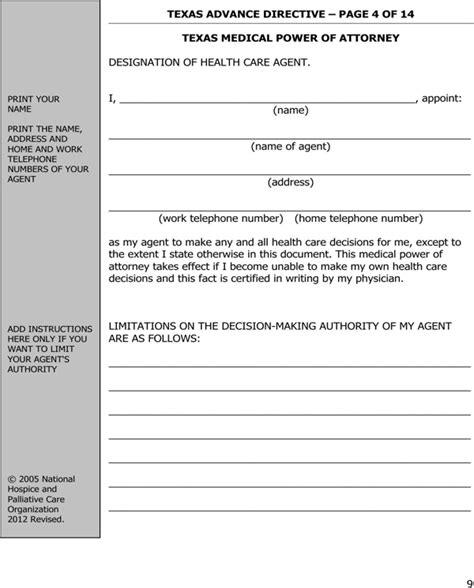 The cost of a health insurance plan in texas will vary based on your chosen policy, household income and the size of your family. Download Texas Advance Health Care Directive Form for Free | Page 9 - FormTemplate