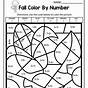 Fall Color By Number Worksheets