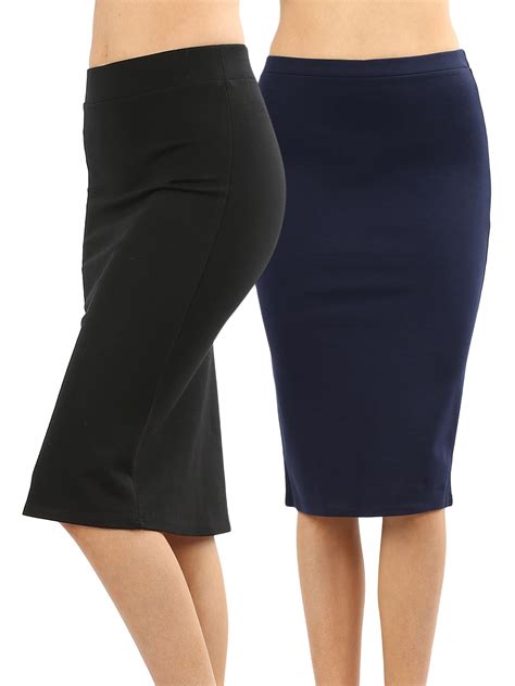 Thelovely Women And Plus Ponte Knit Basic Knit Pencil Midi Skirt