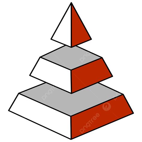 Gambar Ilustrasi Piramida 3d Dengan Kolaborasi Warna Merah Dan Putih