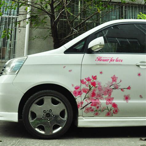 a pair pink sakura flower for love car sticker auto cherry blossom decal emblem 693891447674 ebay
