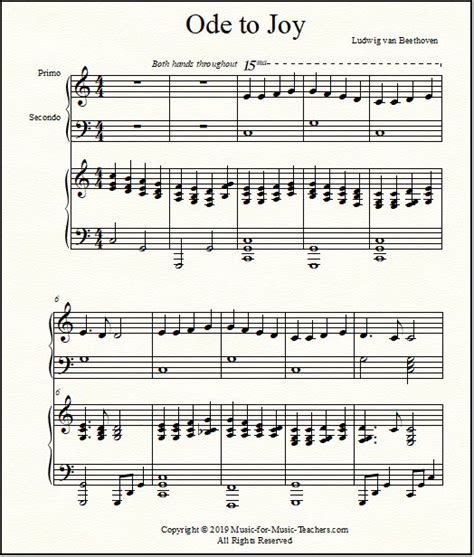 A beautiful piano arrangement of beethoven's ode to joy, arranged by julie a. Ode to Joy Sheet Music for Piano, Easy Beginner to Advanced