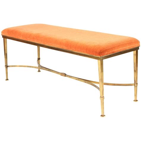 Hollywood Regency Brass Bench After Jansen And Bagues At 1stdibs