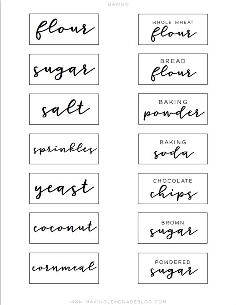 Blank Free Printable Kitchen Pantry Labels