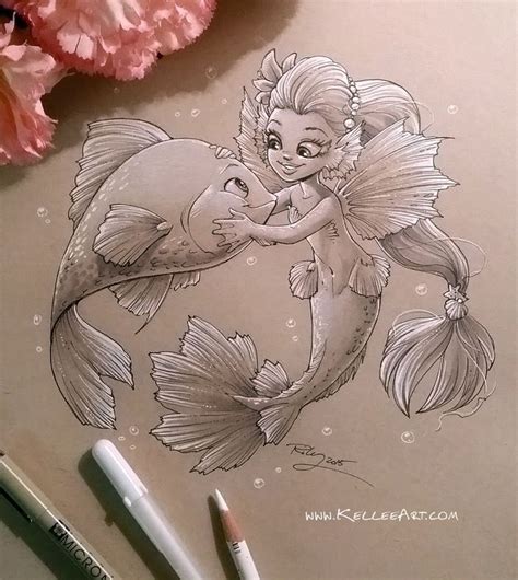 Mermaid 4 By Kelleeart On Deviantart Mermaid Art Mermaid Drawings Art
