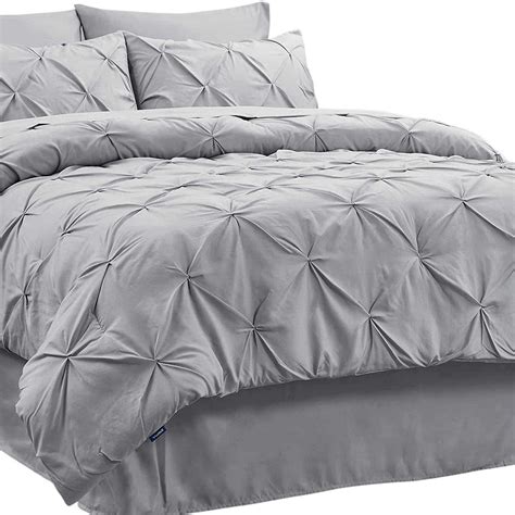 Bedsure Pinch Pleat Queen Comforter Set Queen Comforter Set