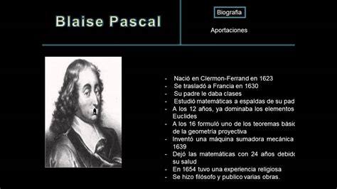 Vida Y Aportaciones De Blaise Pascal Youtube