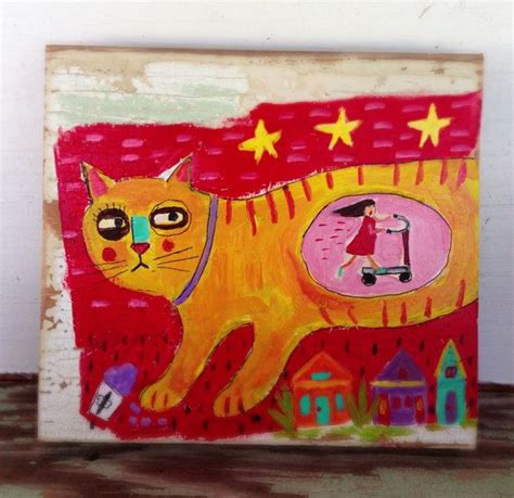 Cat Folk Art New Orleans Art Etsy Folk Art Cat Folk Art