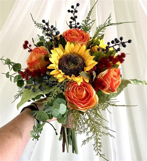 Fall Wedding Bouquet Rustic Autumn Bridal Bouquet Boho Wedding