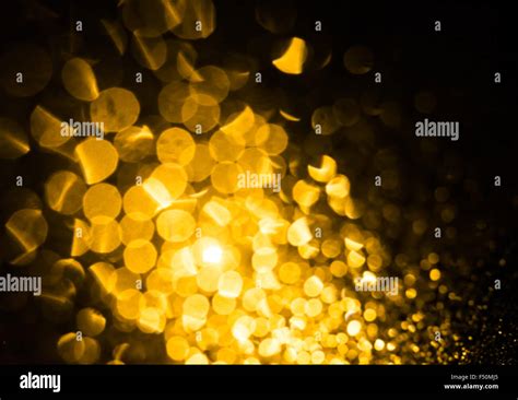 Abstract Blurred Background With Yellow Lights Bokeh Stock Photo Alamy