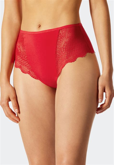 High Waisted Thong Lace Red Feminine Lace Schiesser