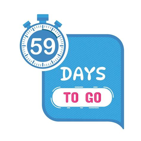 59 Days To Go Countdown Timer Design Clock Icon 23913494 Vector Art At