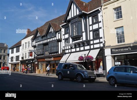Mock Tudor Buildings Shops High Street Stratford Upon Avon England Uk