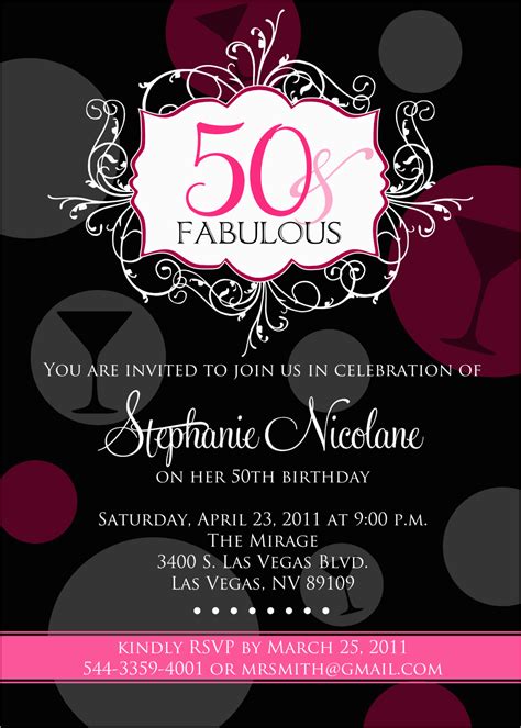 Womans 50th Birthday Invitations Free Printable 50th Birthday