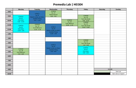 Lab Schedule - School of Graphic Communications Management - Ryerson University
