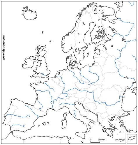 Blank Map Of Europe Countries Rivers