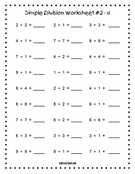 Math Division Printable Worksheets 2nd 4th Grade Math By Teach At