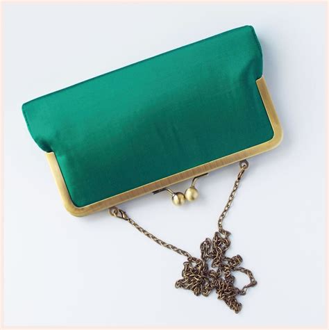 Green Clutch Bag Evening Bag Emerald Green Evening Purse Etsy