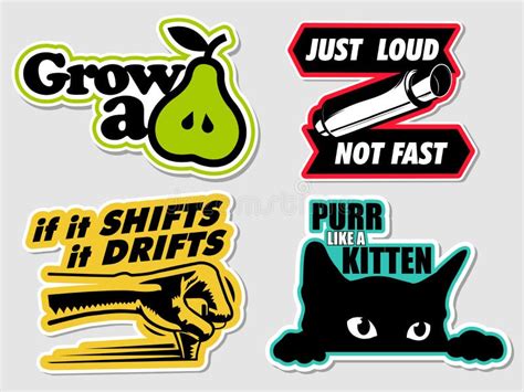Car Stickers Pack Stock Illustrations 50 Car Stickers Pack Stock