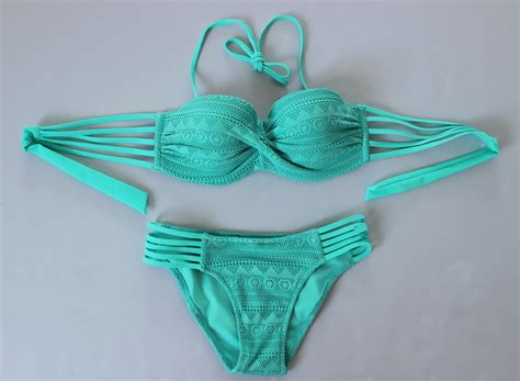 Women Sexy Lace Multi Rope Swimsuit Swimwear Bikini Green On Luulla