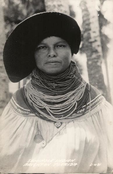 Seminole Indian Woman Brighton Fl Postcard