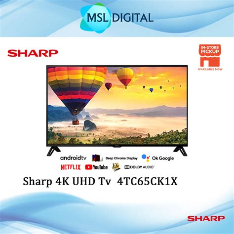 Sharp 65 Inch 4k Uhd Android Tv 4tc65ck1x Deep Chrome Display