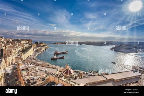 Valletta Harbor On Malta Stock Photo Alamy