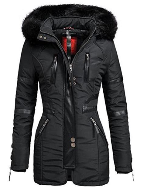 2018 new parkas female women winter coat thickening cotton winter jacket womens black faux fur