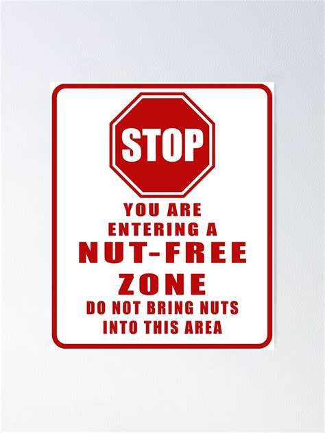 Stop You Are Entering A Nut Free Zone Allergy Alert Graphic Print
