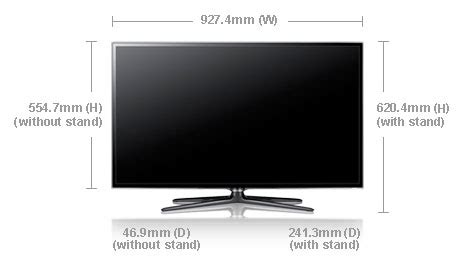27% smaller diagonally and 47% smaller by area as a 16x9 display. Samsung UA40ES6000 40" Multi-System 3D LED Smart TV 110 ...