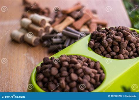 Dog Food Tasty On Wooden Background Stock Image Image Of Health