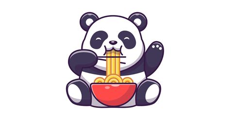 Cute Kawaii Panda Eating Noodles Kawaii Panda Posters And Art