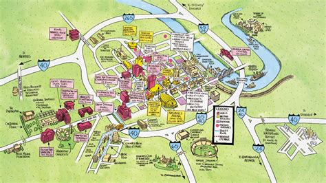 Downtown Nashville Walking Map One Places To Visit Pinterest