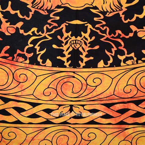 These celtic tapestries were given their name as they are a form of textile art. Small Orange Multi Forest Hunter Man Celtic Wall Tapestry - RoyalFurnish.com