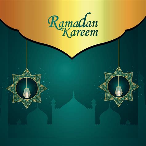 Ramadan Kareem Invitation Greeting Card With Pattern Background 2368187