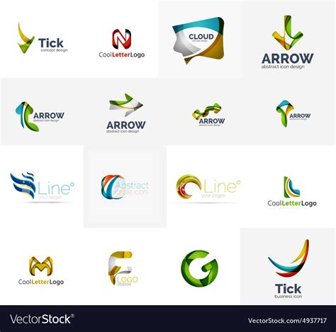 Set Of Universal Company Logo Ideas Business Icon Vector Image