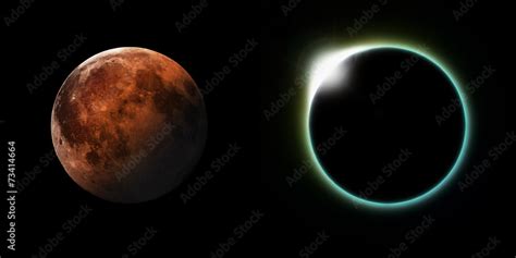 Solar And Lunar Eclipses Stock Illustration Adobe Stock