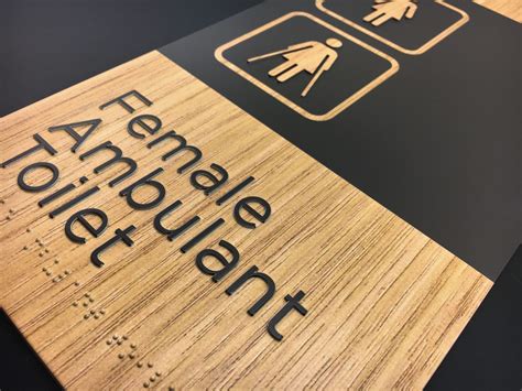 Custom Woodgrain Acrylic Braille Signs Braille Sign Supplies