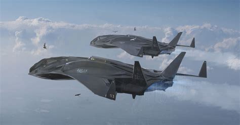 Hunters Fly By Rodolphe Lalle On Artstation Space Fighter Air Fighter Fighter Jets Spaceship