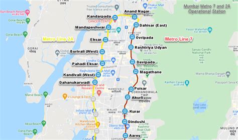 Mumbai Metro Map All Linesroutes With Station Names