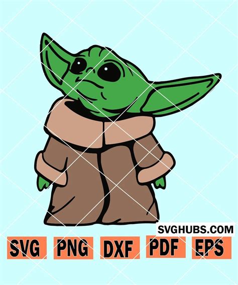Baby Yoda Svg Black And White Svg Png Eps Dxf File
