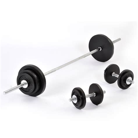 Golds Gym 70kg Cast Iron Barbell And Dumbbell Weight Set